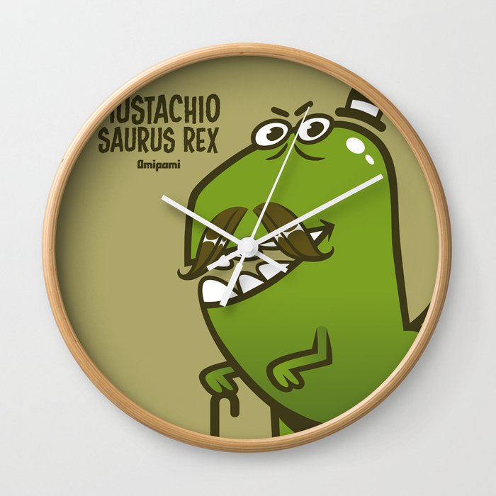 Mustachio Saurus Rex Wall Clock