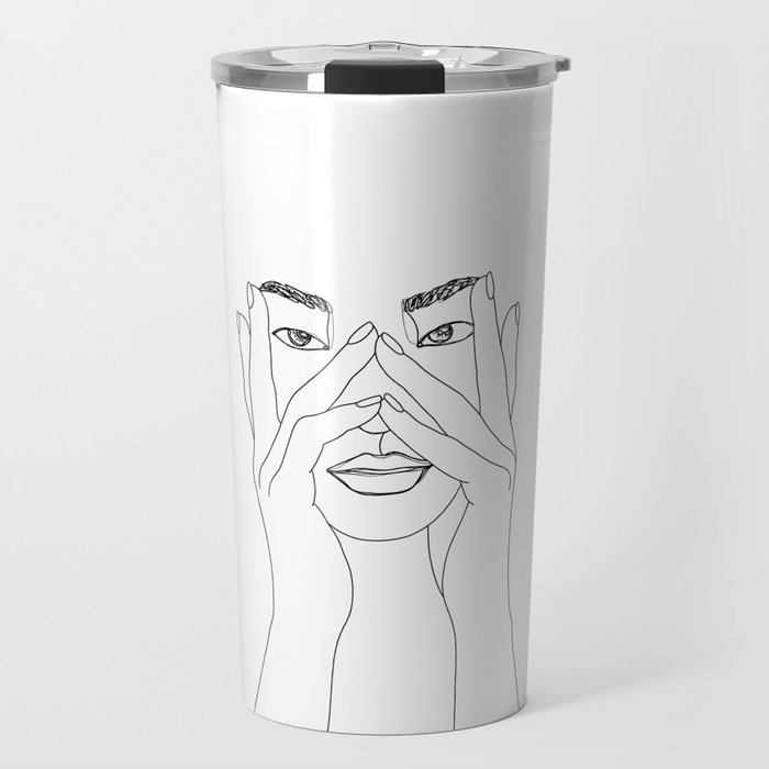 Face illustration artwork - Scarlett Travel Mug