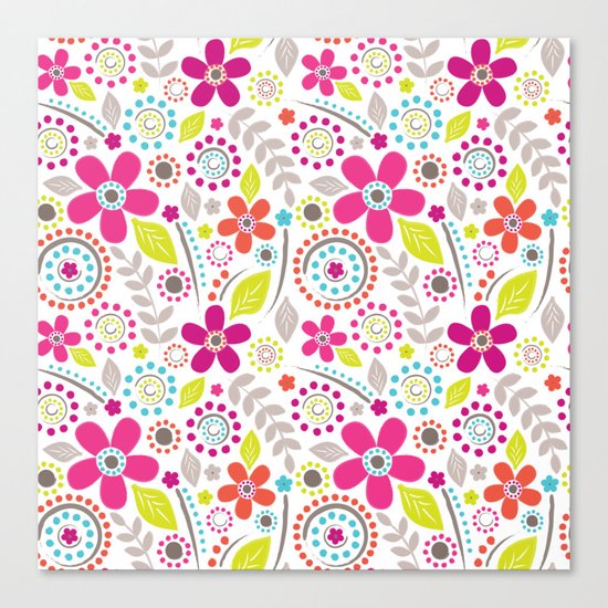 Inky Floral Canvas Print