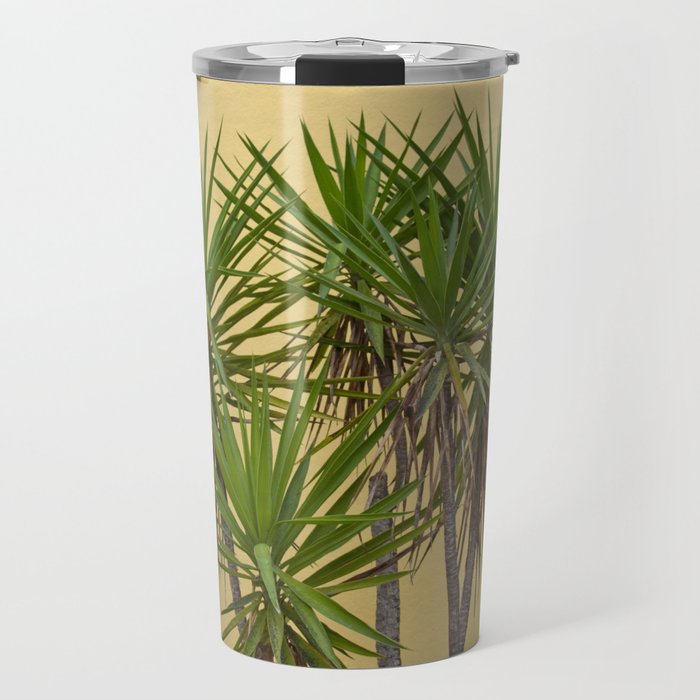 Palm meets Yellow Wall #1 #wall #art #society6 Travel Mug