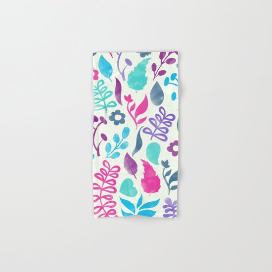 Watercolor Floral Pattern III Hand & Bath Towel