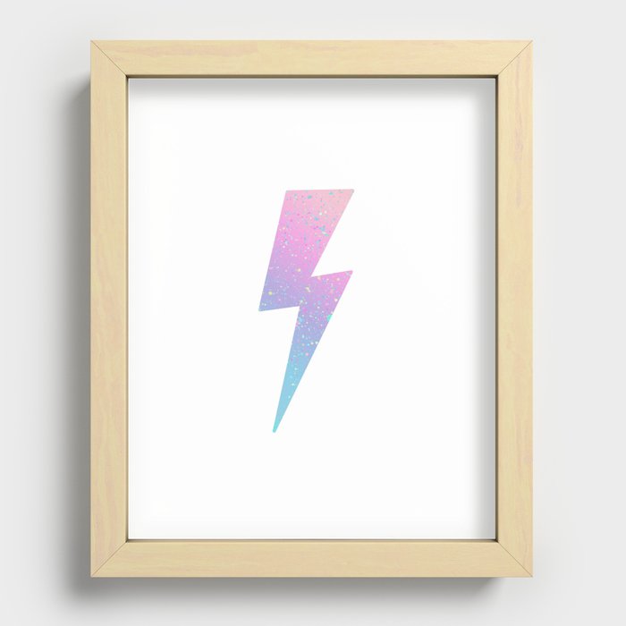 color splash lightning bolt Recessed Framed Print