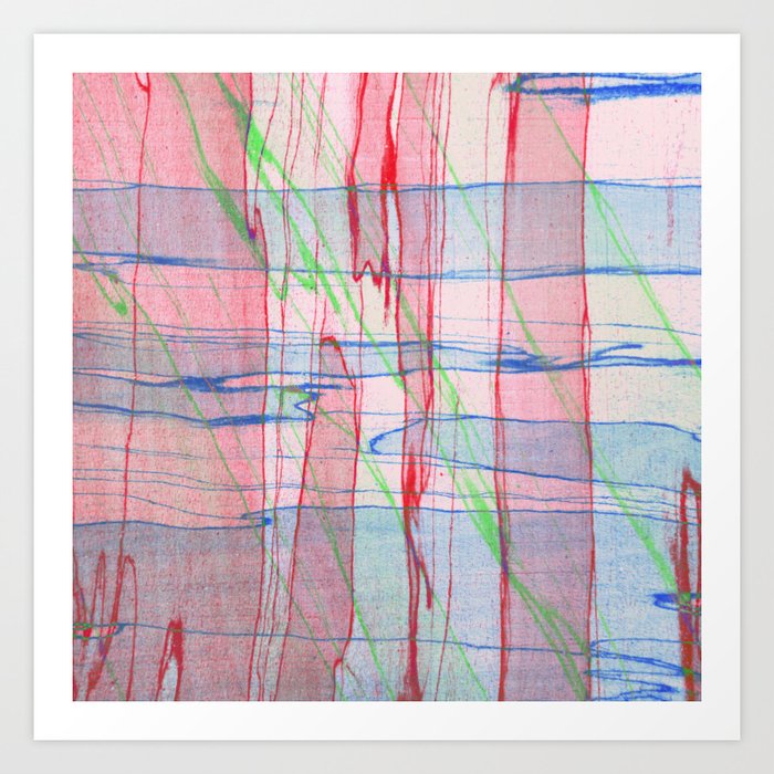 Day Dreaming Abstract Red White And Blue Painting Art Print By