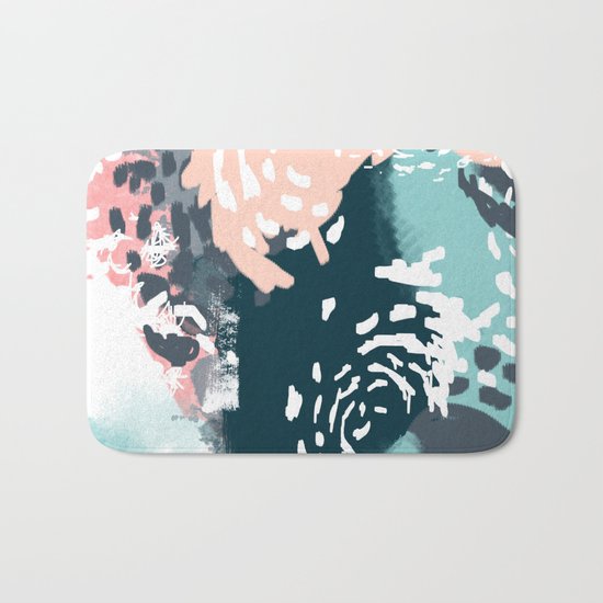 August - abstract minimal trendy color palette hipster home decor Bath Mat