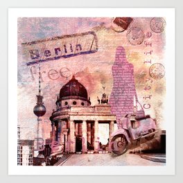 Berlin Street Art Mixed Media Collage Art Print