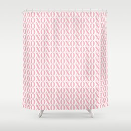 Coral XOXO Shower Curtain