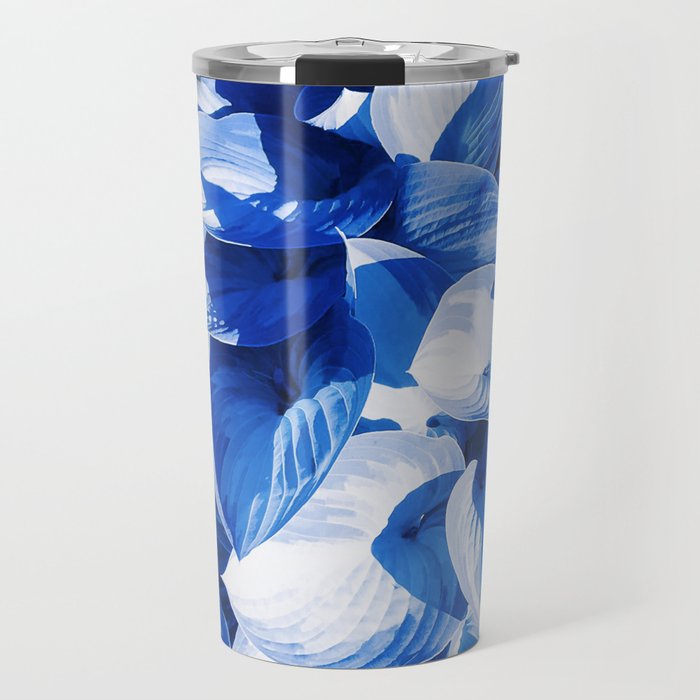 Botanic leafage - cobalt Travel Mug