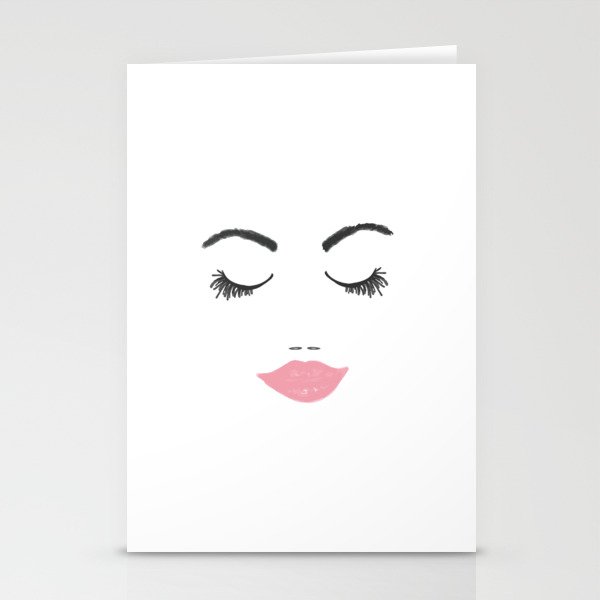 Pritty woman face Stationery Cards