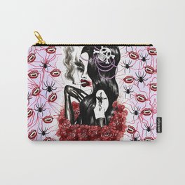 Lavender Vampirella Carry-All Pouch | Witch, Lavender, Surreal, Pattern, Red, Digital, Vampirelips, Halloween, Vamp, Femmefatale 