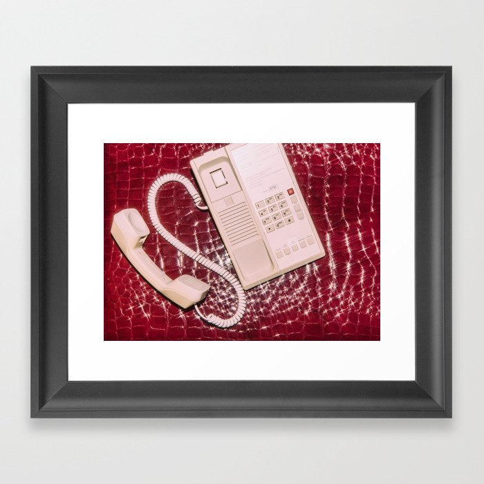 Phone on Crocodile Skin Framed Art Print