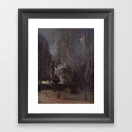 Nocturne in Black and Gold – The Falling Rocket Framed Art Print
