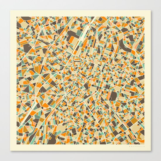 BRUSSELS MAP Canvas Print