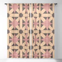 Abstract modern seamless geometric pattern Sheer Curtain