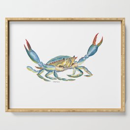 Colorful Blue Crab Serving Tray