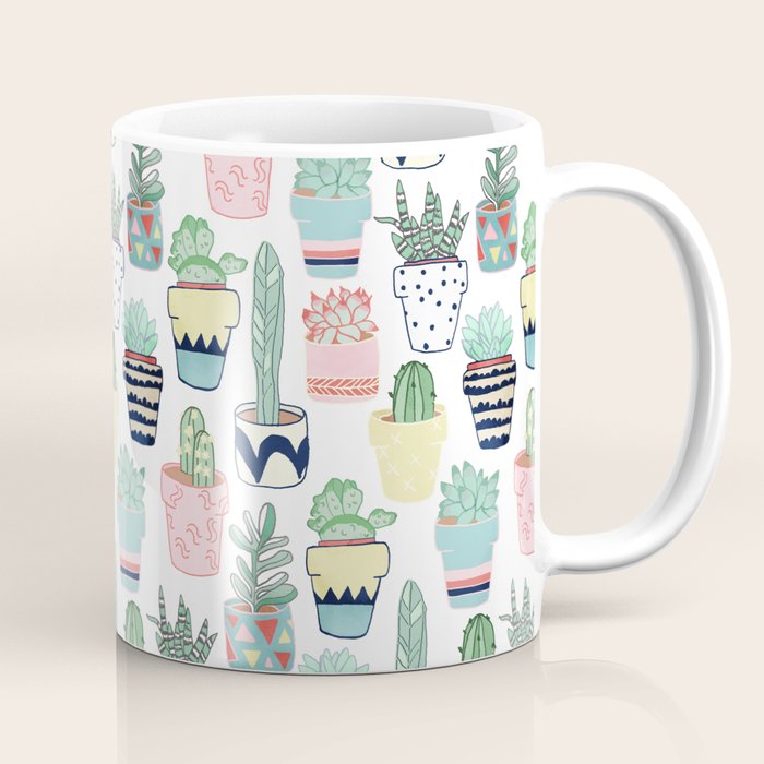 Cute Cacti in Pots Coffee Mug by Society6