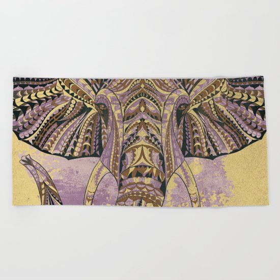 Grunge Ethnic Elephant Beach Towel