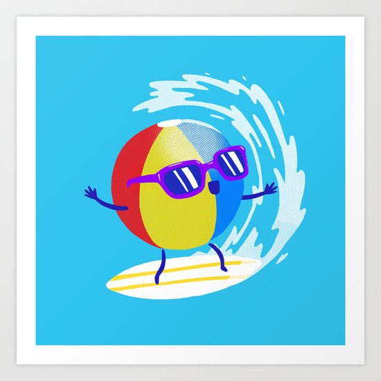Lets Surf The Ocean Together! Art Print