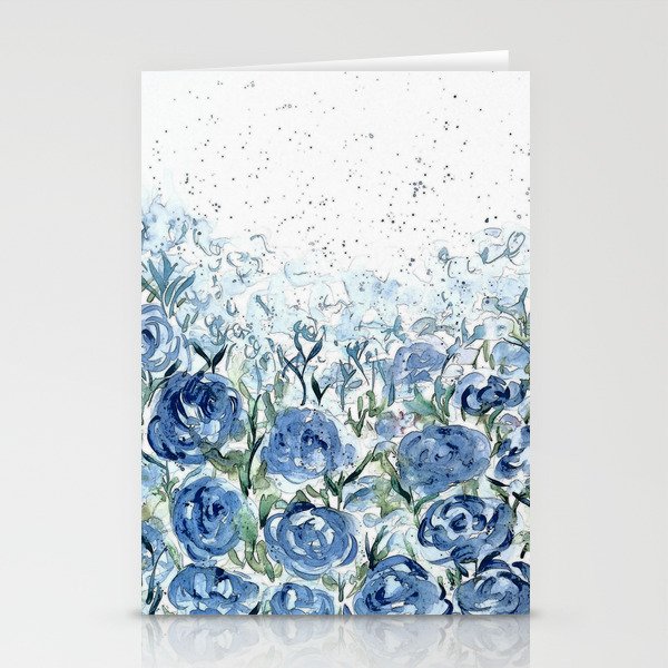 Abstract blue rose  Stationery Cards