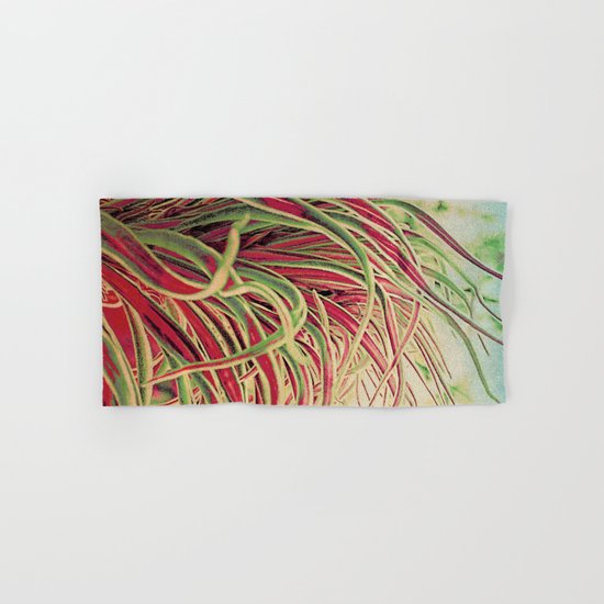 Green & red succulent. Hand & Bath Towel