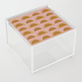 Coral Pink + Desert Tan Midcentury Blocks Acrylic Box