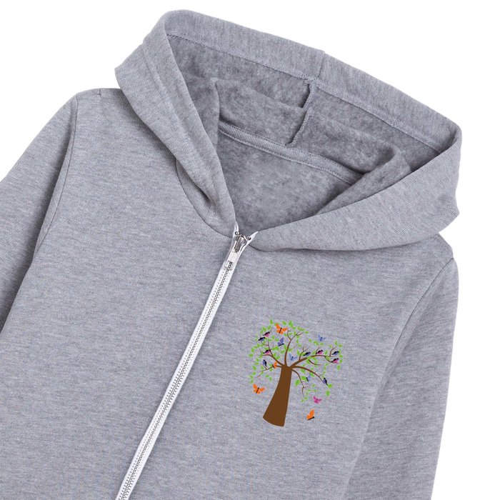 Butterfly Tree Beautiful  Kids Zip Hoodie