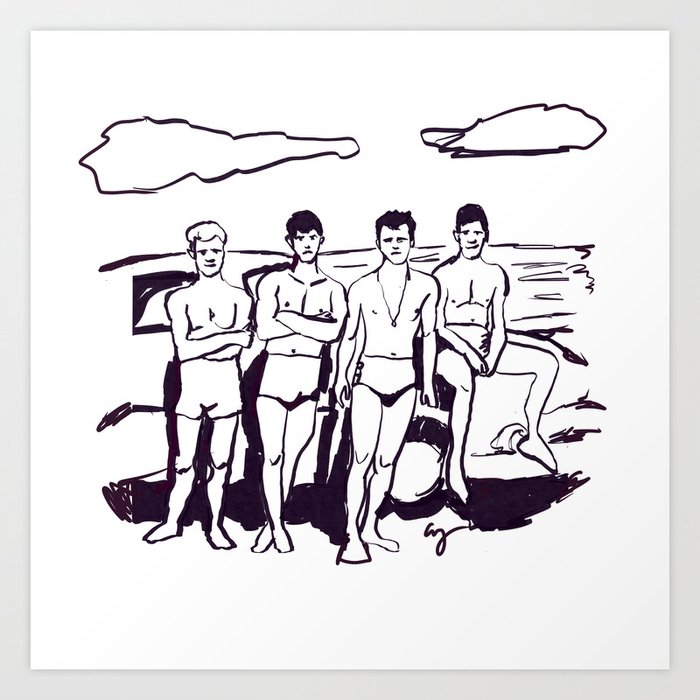 Beach Guys Art Print
