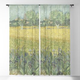 Vincent van Gogh Field with Flowers near Arles Oil Painting Sheer Curtain
