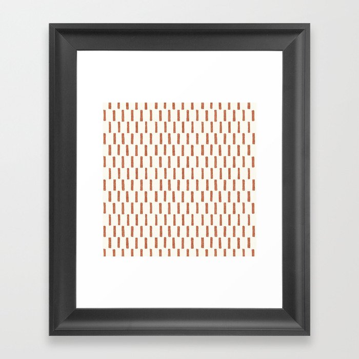 block print dash - terra cotta Framed Art Print