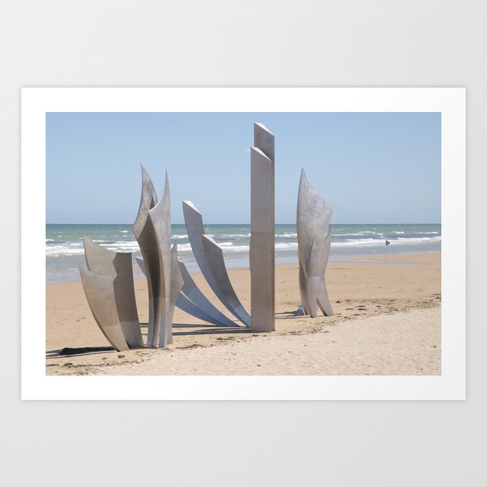 D-day Omaha beach memorial - WW2 sculpture - France, travel photography Art Print
