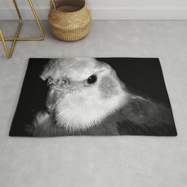 Cockatiel Portrait - Black & White Rug