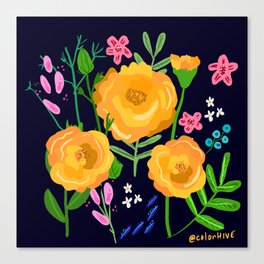 Birthday Flowers - October Marigolds Canvas Print