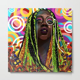 STEREOTYPES 2: Ghetto Until Proven Fashionable Metal Print | Digital, Popart, Blackart, Graphicart, Afrofuturism, Painting, Blacklivesmatter, Blackwoman, Afroart, Color 