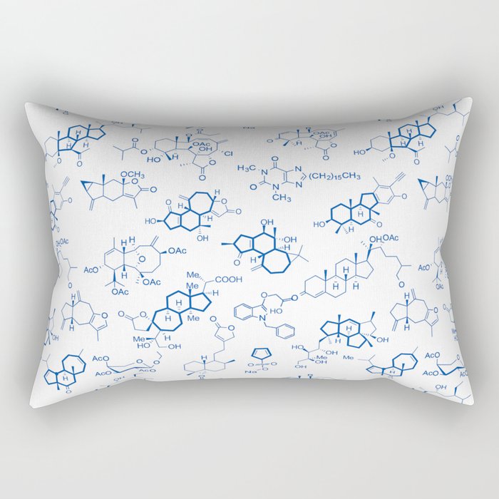 Blue Molecules Rectangular Pillow