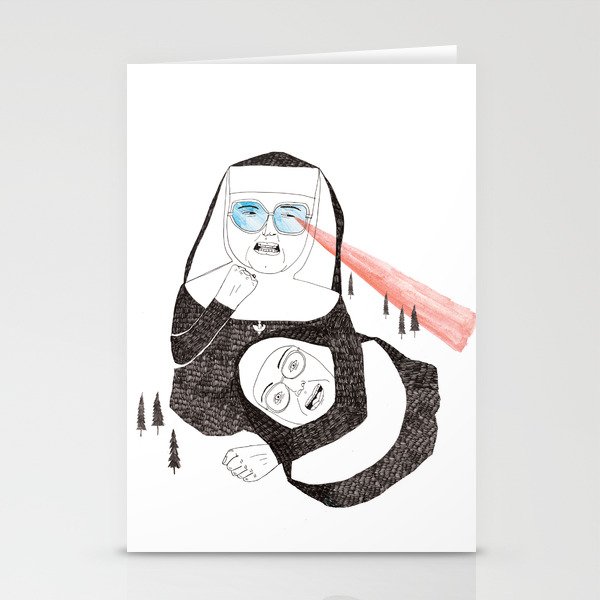 Fighting Nuns Stationery Cards