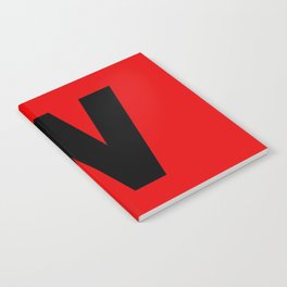 letter W (Black & Red) Notebook