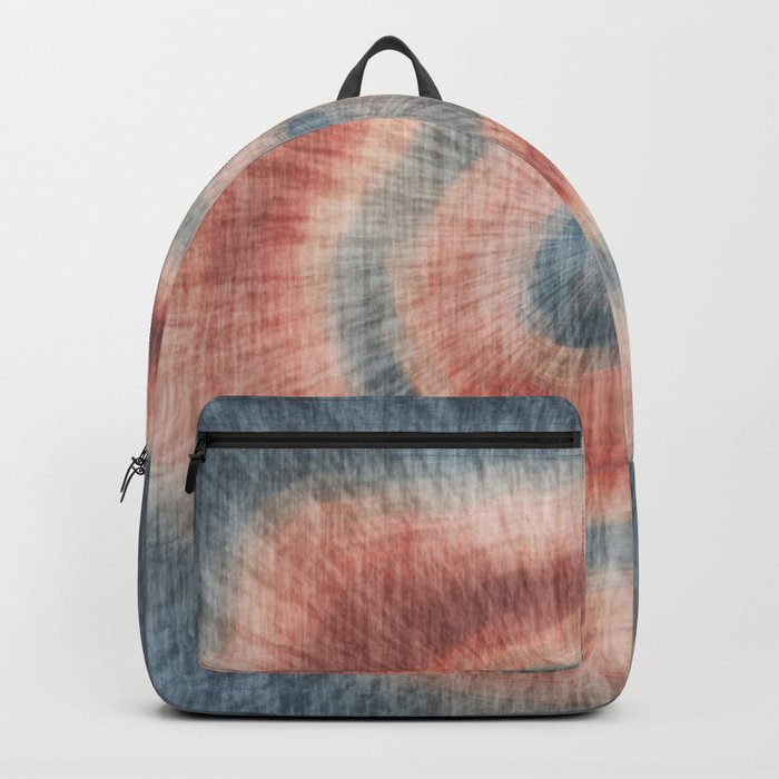 Terracotta Blue Tie Dye Abstract Backpack