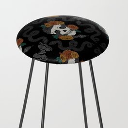 Skulls and Snakes - Black Counter Stool