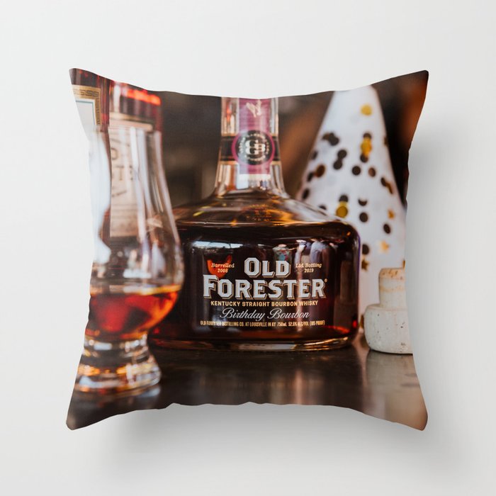 Old Forester Birthday Bourbon II Throw Pillow