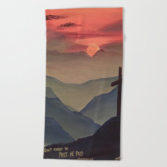 Sunset Cross Landscape Beach Towel By Artisticaspirations Society6