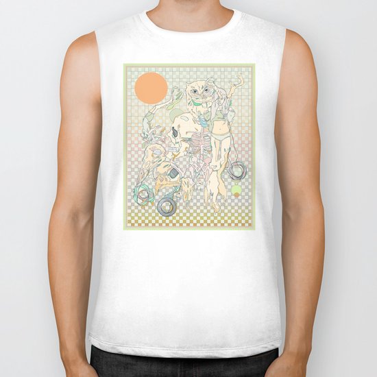 decay, cream & color Biker Tank