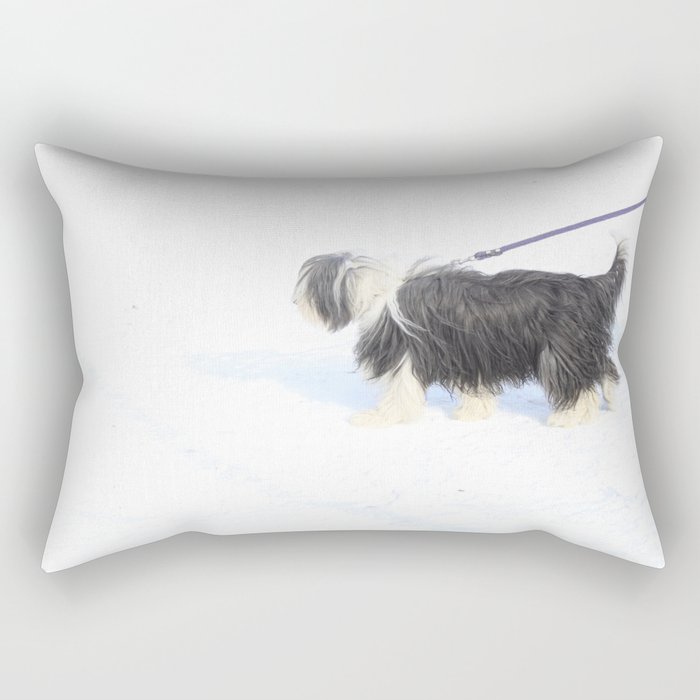 Snow Dog Rectangular Pillow