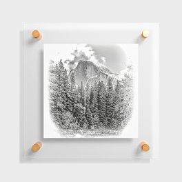 Wintry Portrait of Half Dome Floating Acrylic Print