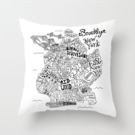 Brooklyn Map Throw Pillow