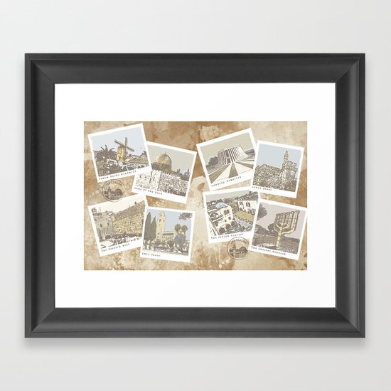 vintage jerusalem Framed Art Print
