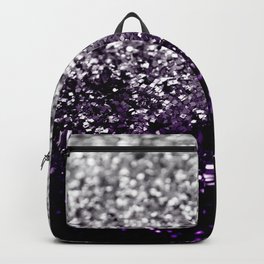 Dark Night Purple Black Silver Glitter #1 #shiny #decor #art #society6 Backpack