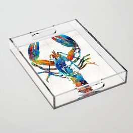 Colorful Lobster Art by Sharon Cummings Acrylic Tray