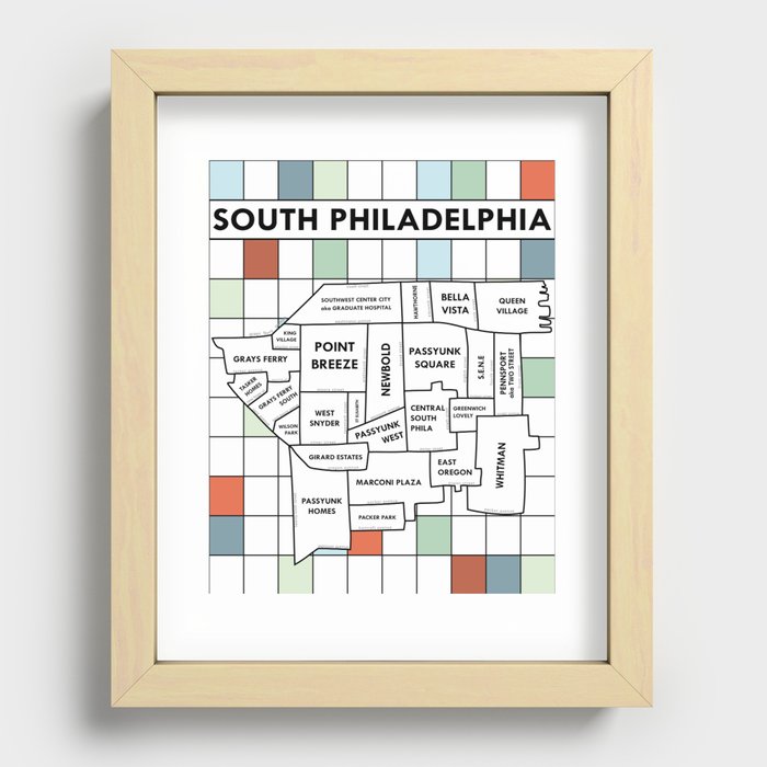 South Philadelphia Version 1 Recessed Framed Print