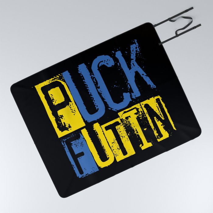 Puck Futin Fuck Putin Ukrainian War Picnic Blanket