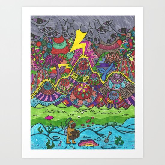 the scuba diver Art Print