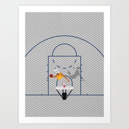Dunkers | Basketball Court  Art Print
